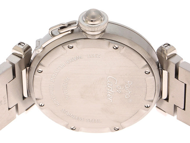 Cartier Pasha C Meridian Gmt Silver Automatic Oh/Polished