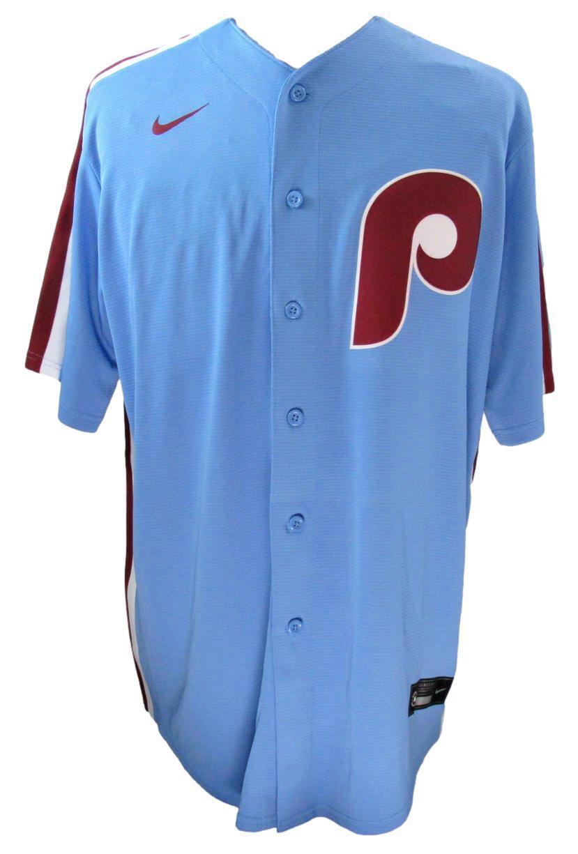 Chase Utley Signed Blue Nike Baseball Jersey