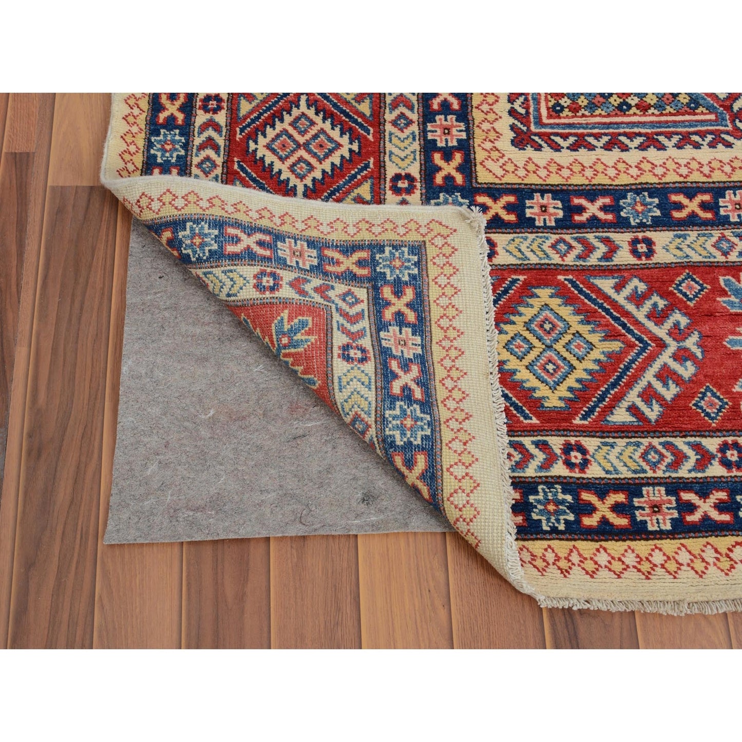 8'8"X12' Ivory Special Kazak Pure Wool Hand Knotted Oriental Rug