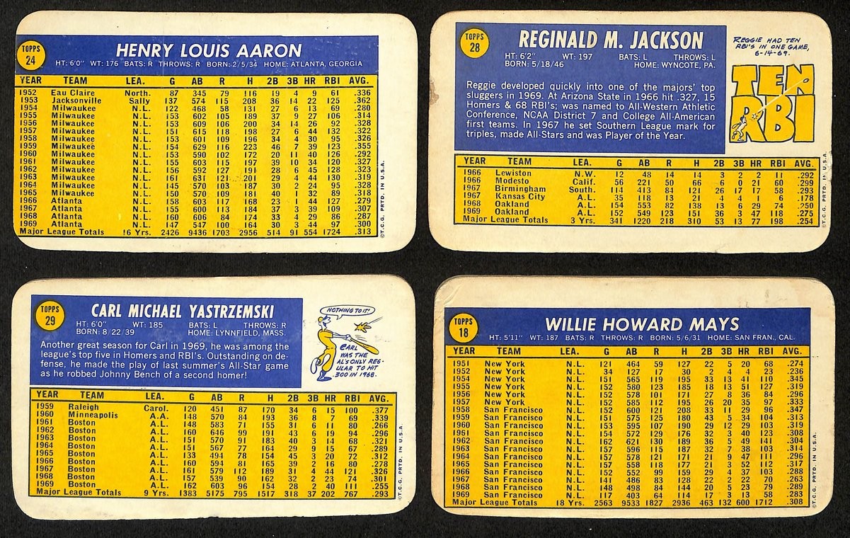 1970 Topps Super Baseball Complete Set (1-42) Clemente Aaron Mays Bench 197383