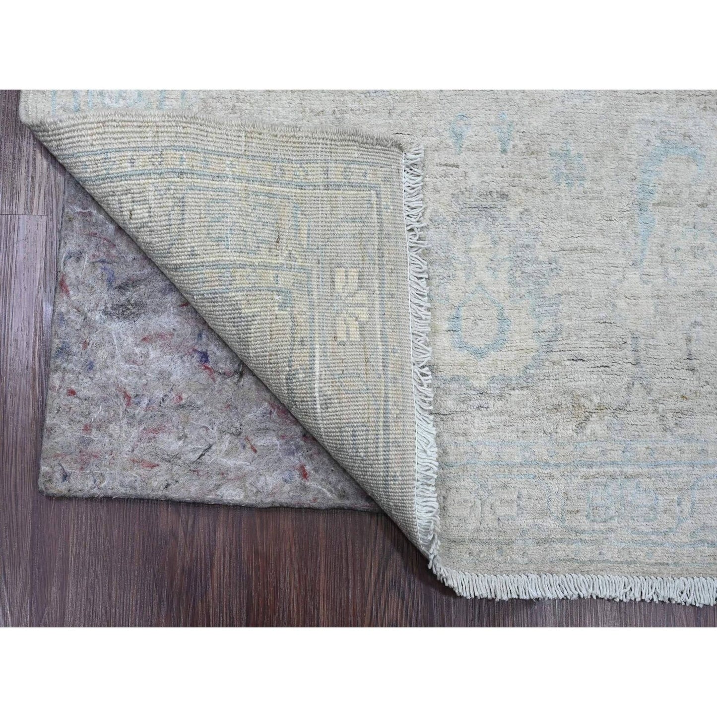 2'10"X11'7" Gray Washed Ziegler Mahal Design Hand Knotted Wool Runner Rug