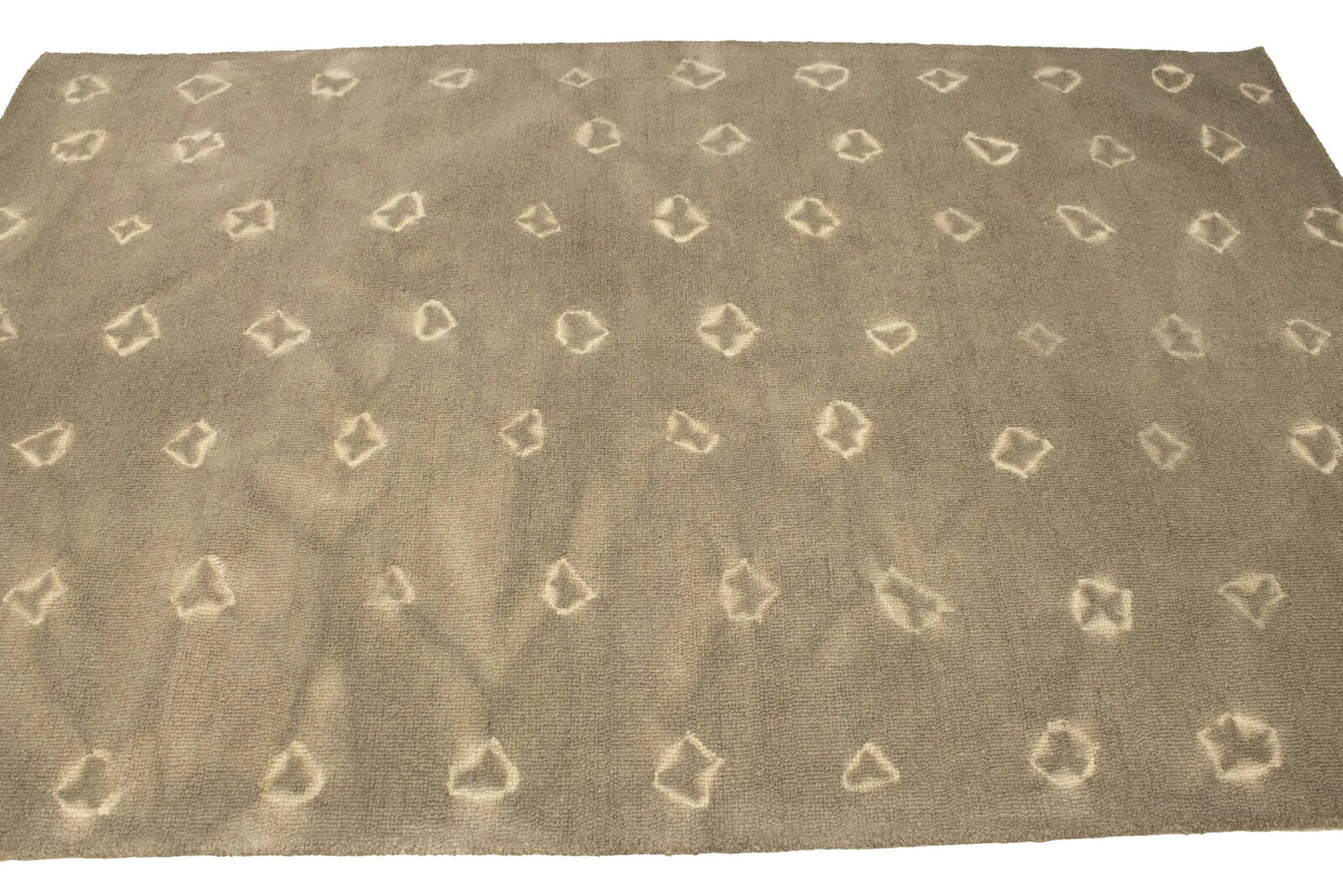 Abstract Beige/Khaki Tie-Dye Contemporary 5X8