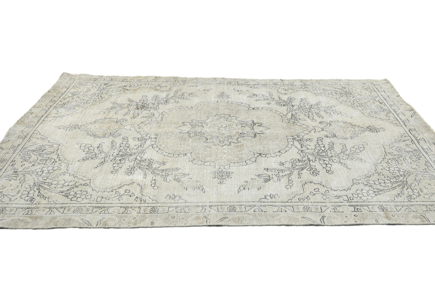 Distressed Vintage Medallion Oriental Rug Carpet