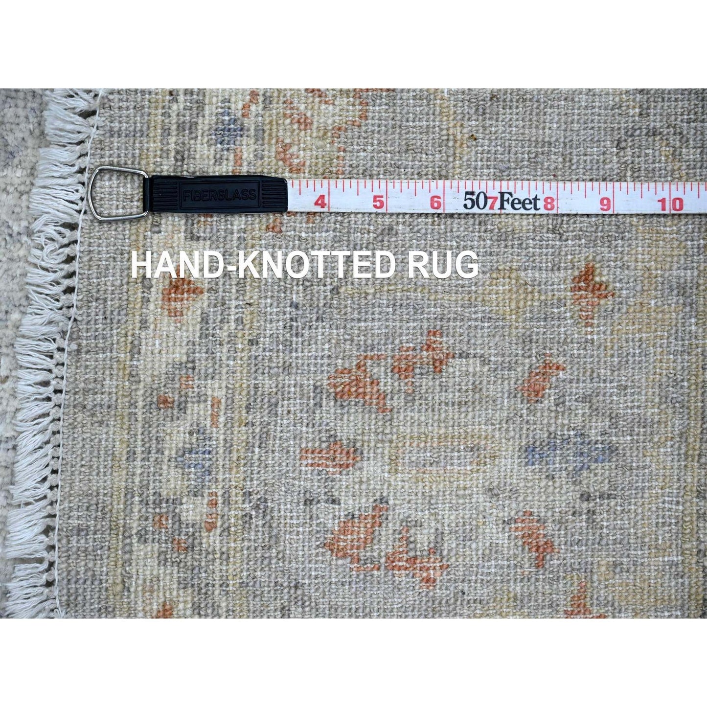 6'X6' Blue Ziegler Mahal Design Washed Out Hand Knotted Wool Round Rug