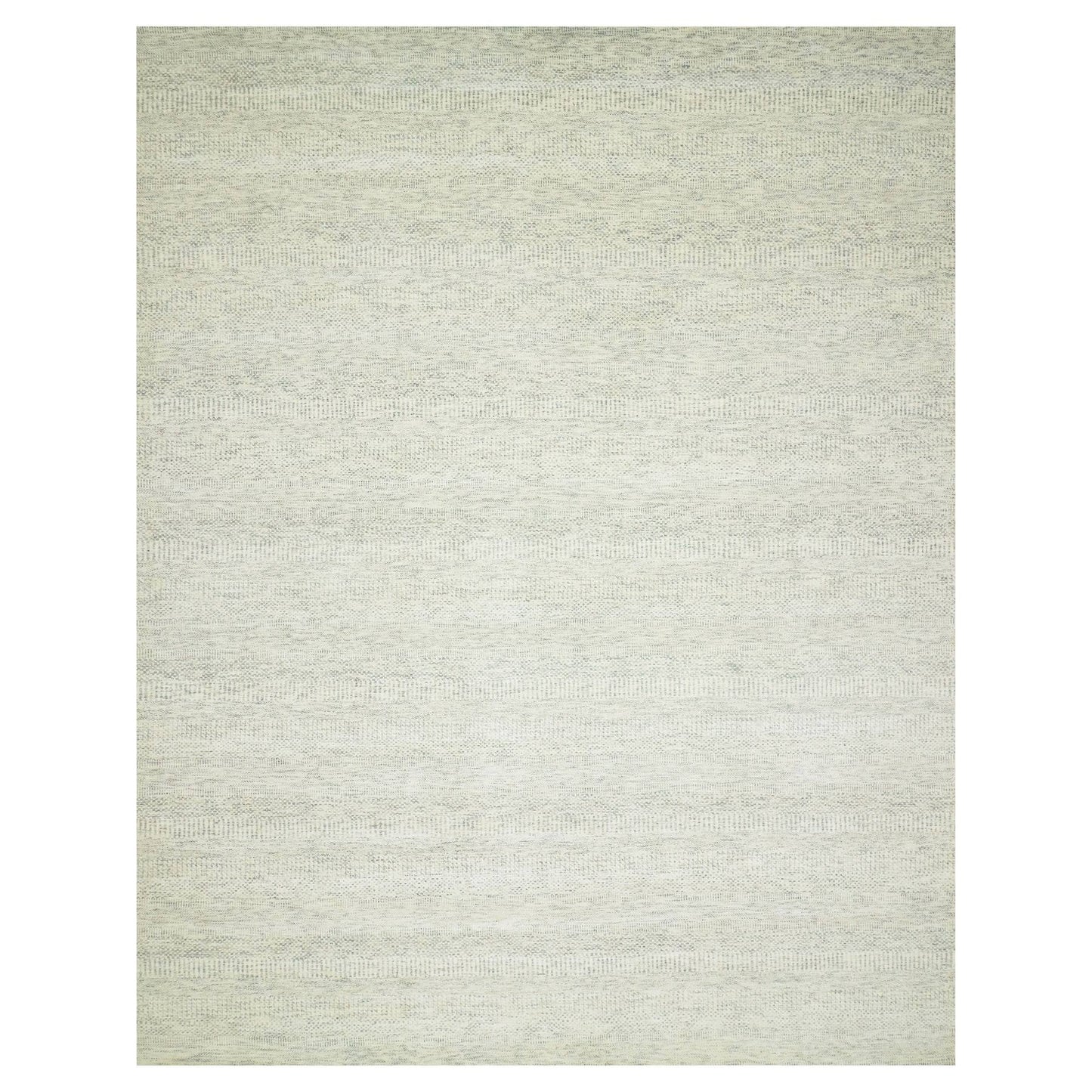 10'1"X14' Shoreline Gray Grass Design Hand Knotted 100% Wool Oriental Rug