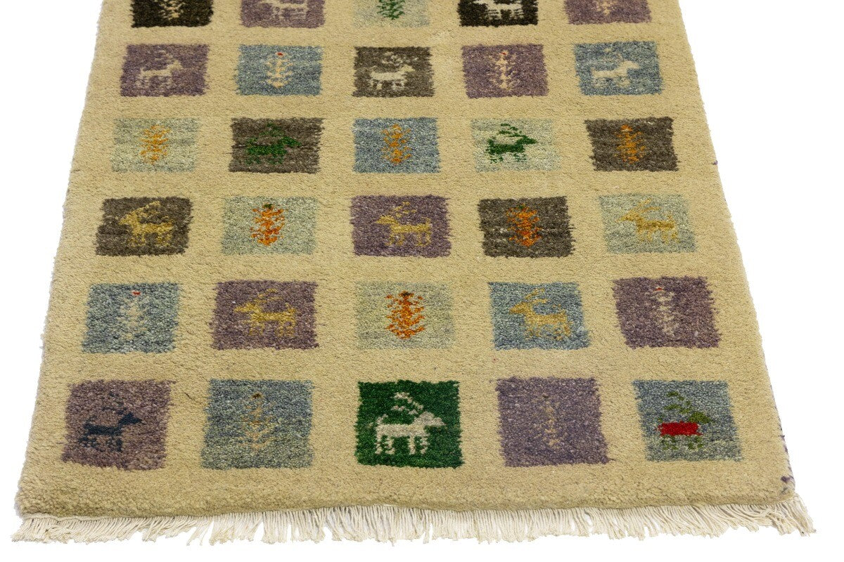 Indo-Gabbeh Pictorial Runner Rug Plush Oriental
