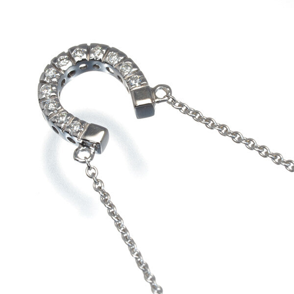 Star Jewelry Necklace Diamond Horseshoe 18K 750 White Gold