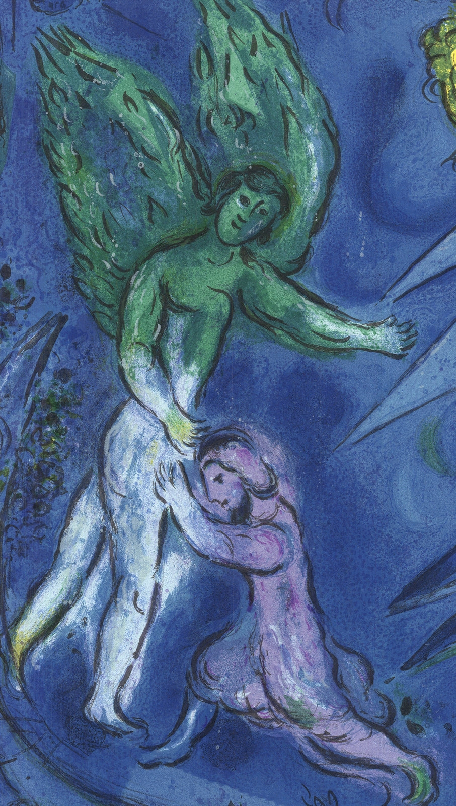 Marc Chagall The Struggle Of Jacob And The Angel " Lithograph Mo