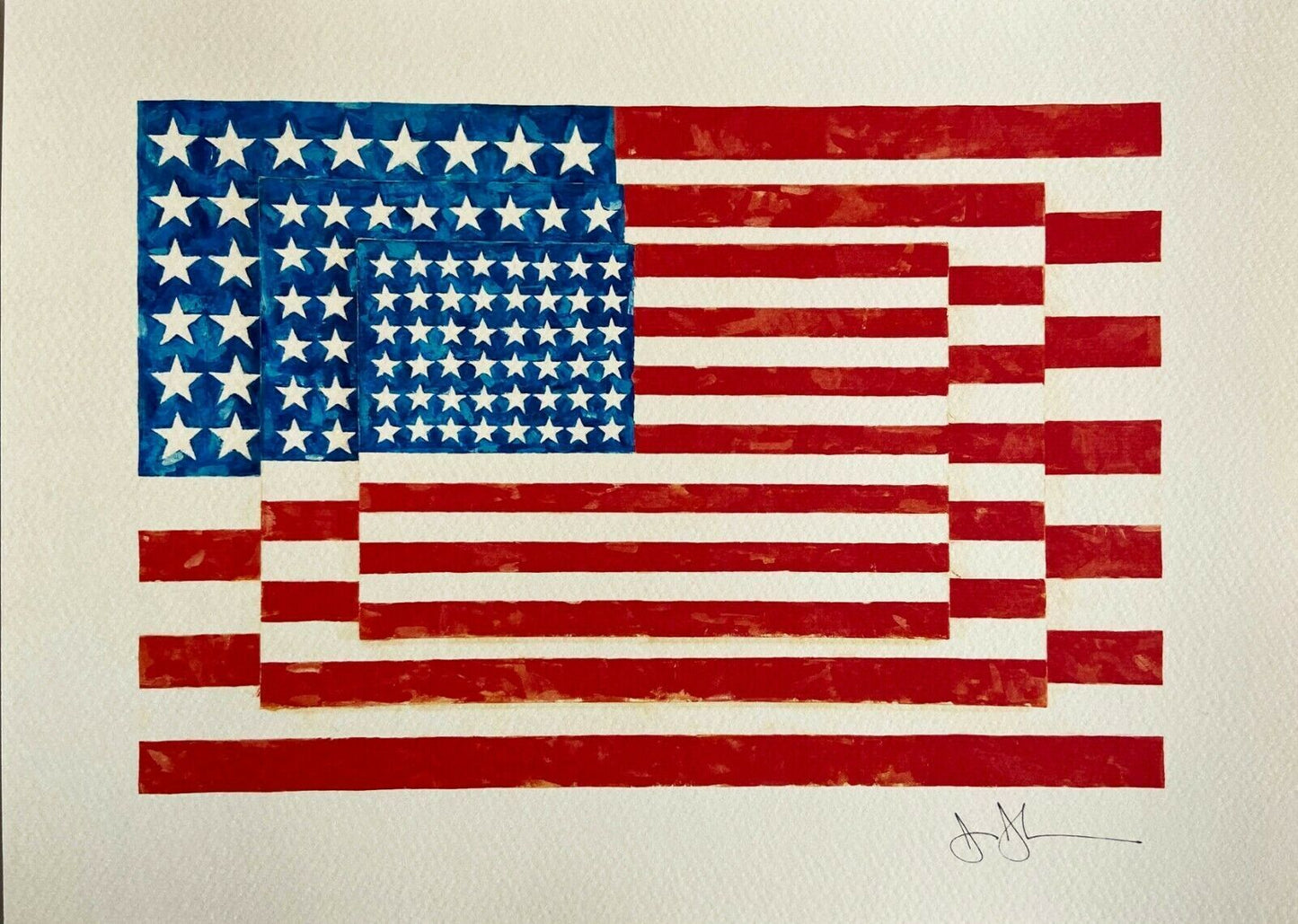 Jasper Johns Lithograph Coa Numbered Crayon