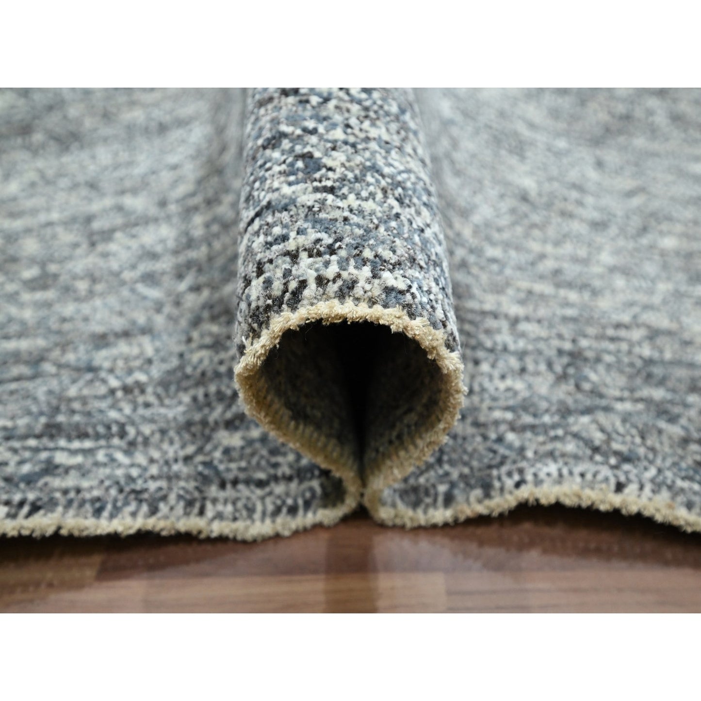 9'X12'1" Nickel Gray Kohinoor Herat Design Pure Wool Hand Knotted Rug