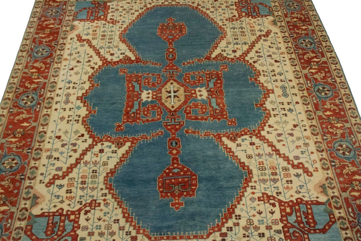 9X12 Ft Handmade Wool Indo-Viss Rug Vintage Style
