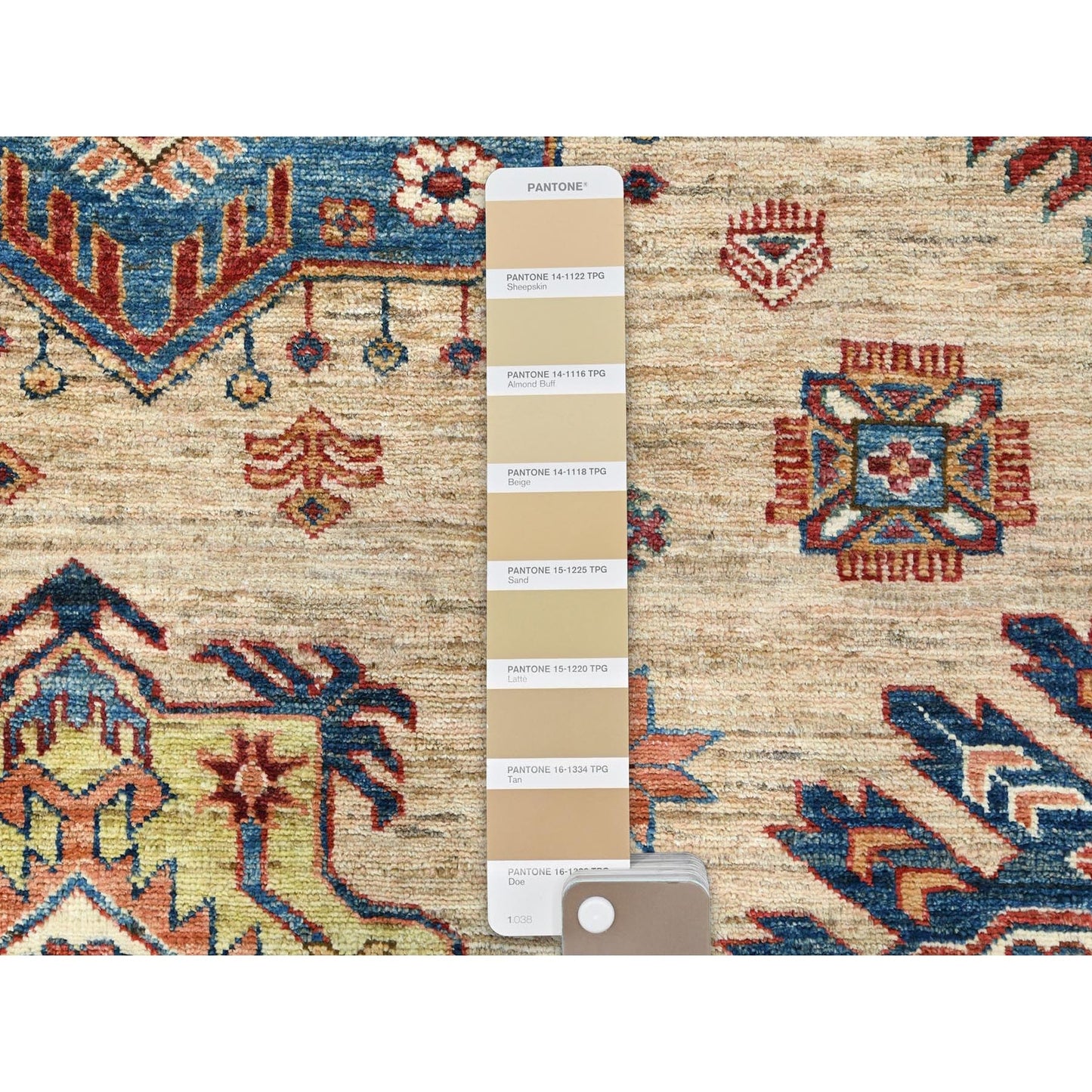 9'X12' Honey Brown Pure Wool Hand Knotted Afghan Super Kazak Rug