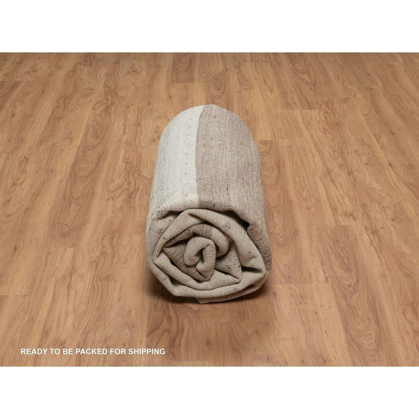 7'9"X9'8" Ivory Soft & Pure Wool Lori Buft Modern Design Hand Knotted Rug