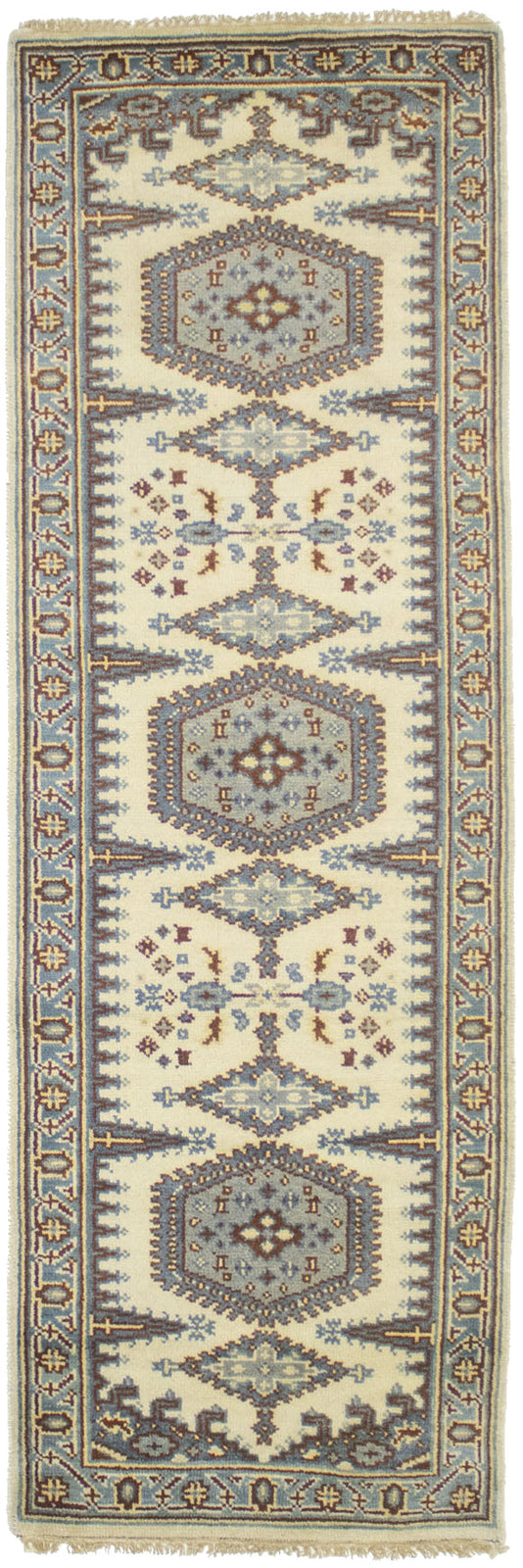 Vintage-Style Indo-Viss Oriental Runner Handmade