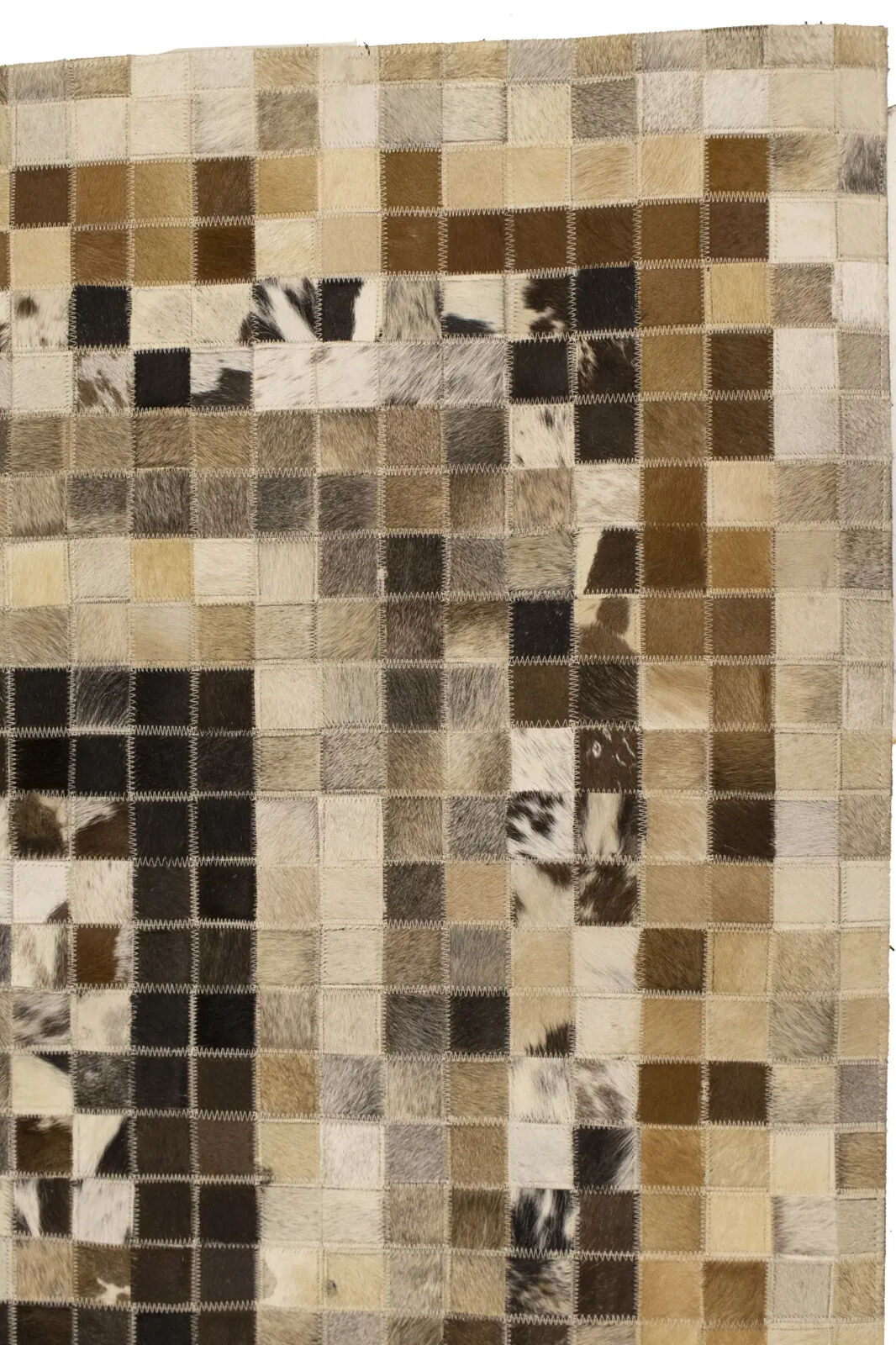Hand-Crafted Modern Cowhide Leather Rug