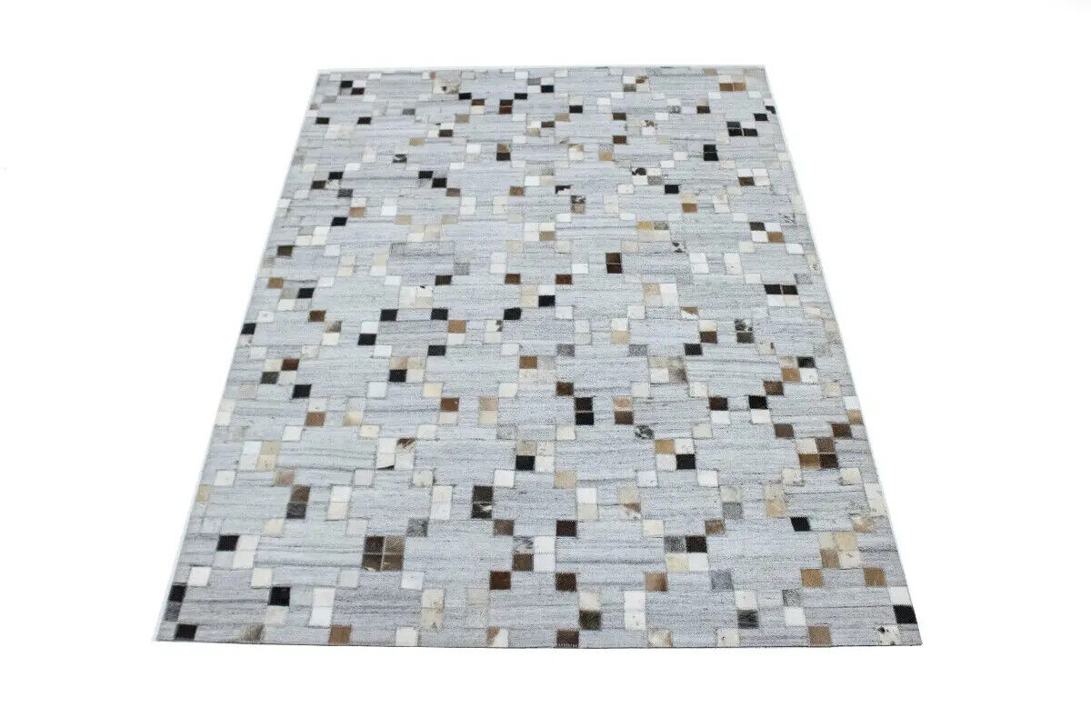 Handcrafted Cowhide Patchwork Rug New