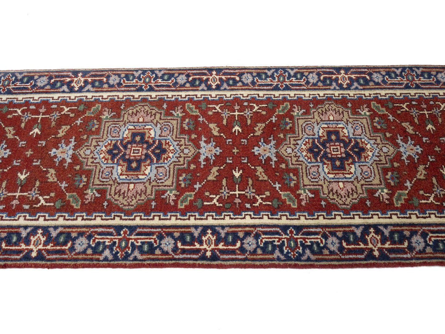 Handmade Wool Serapi Floral Oriental Runner Boho