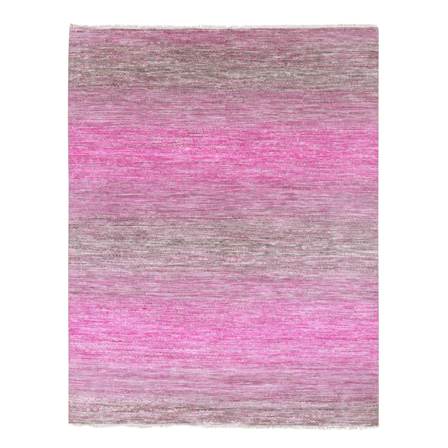7'10"X10'1" Taffy Pink Dyed Wool Chiaroscuro Collection Hand Knotted Rug