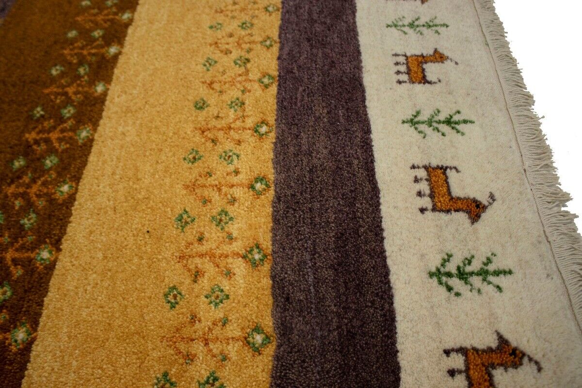 Handmade Indo-Gabbeh Tribal Design Wool Oriental