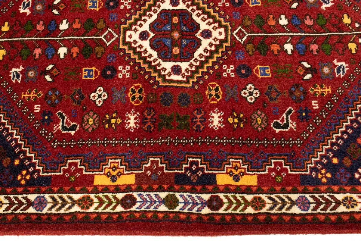 Hand-Knotted Wool Oriental Rug Vintage Tribal