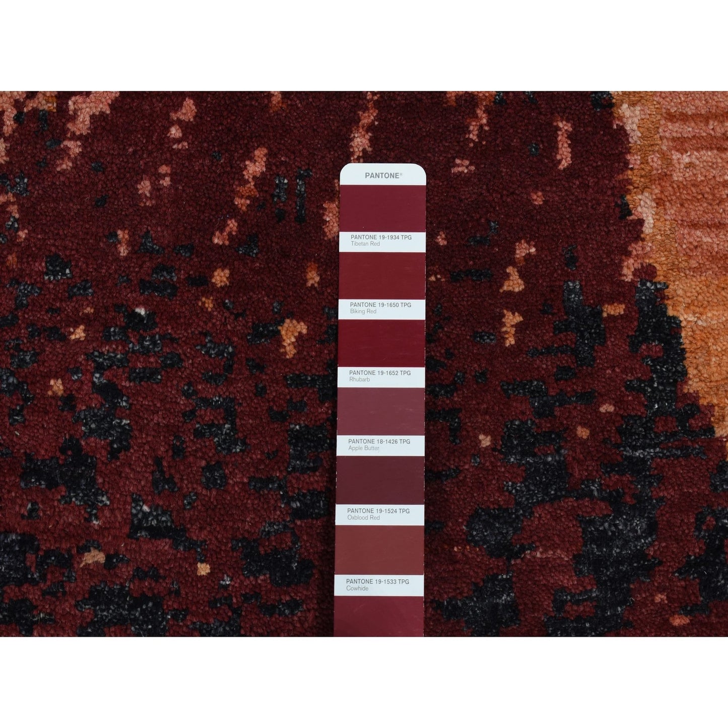 9'2"X12' Red The Flamboyant Galaxy Design Wool And Silk Hand Knotted Rug