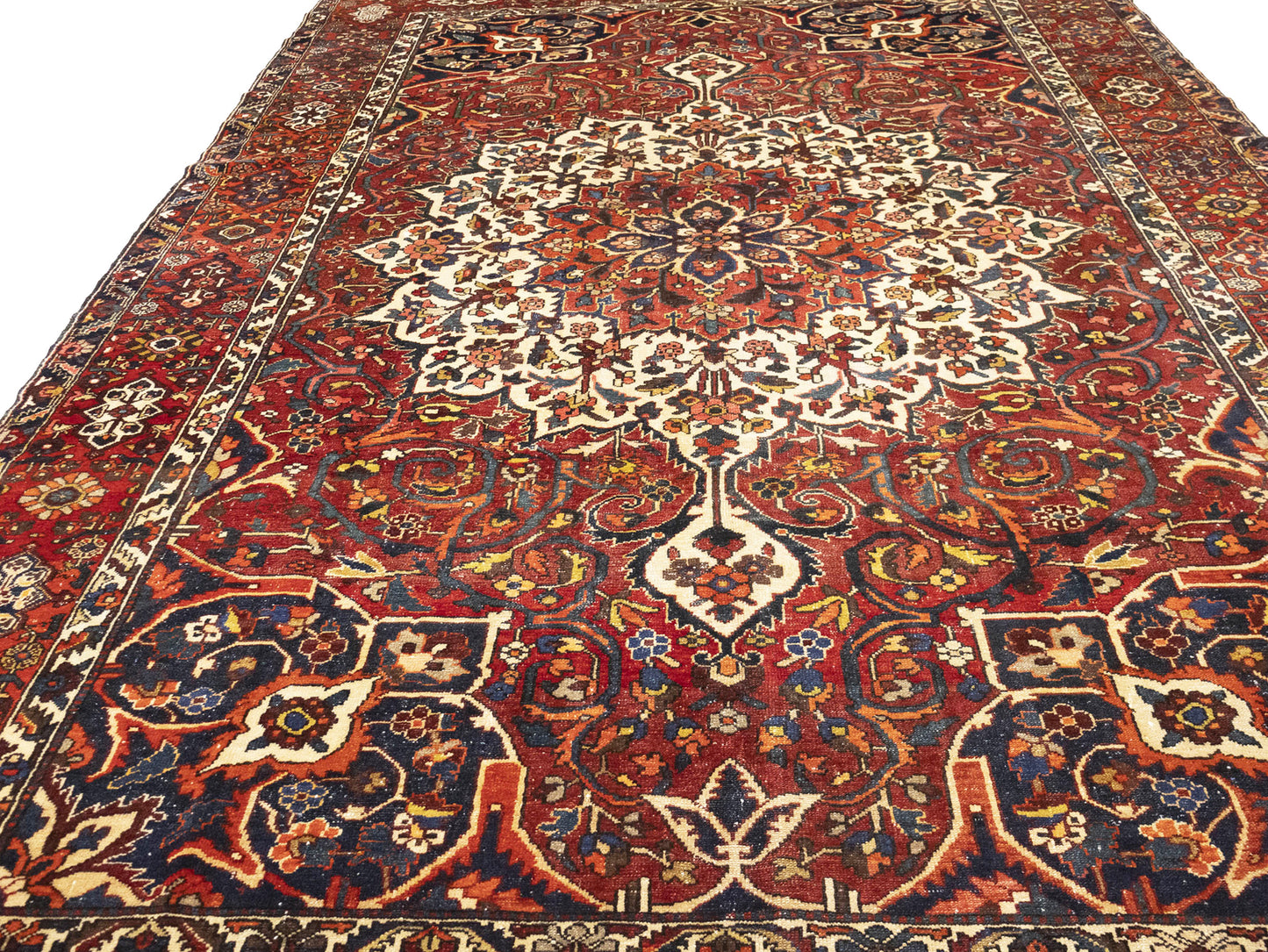 Vintage Red Floral Rug Extra-Large Handmade