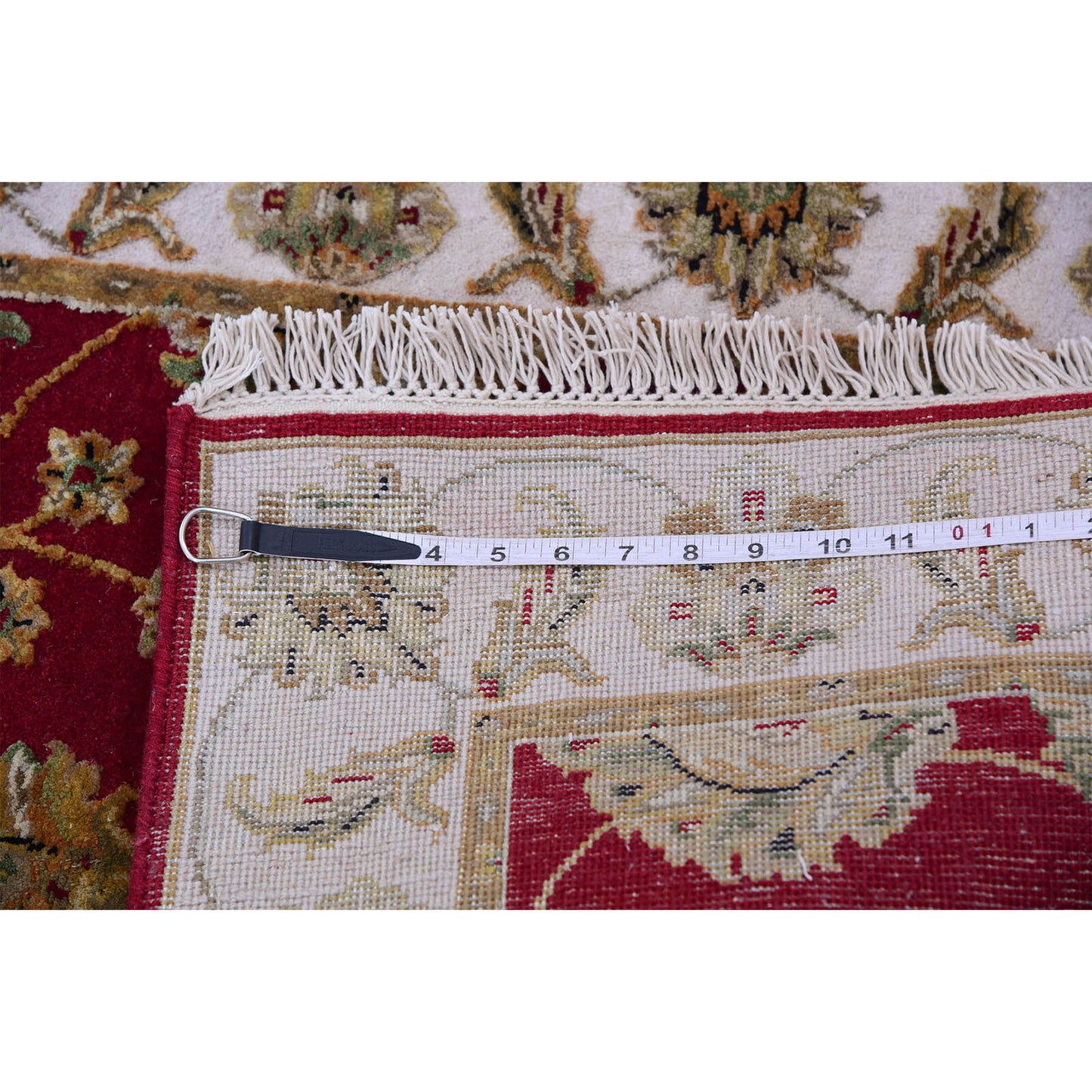 2'7"X16'4" Red Hand Knotted Wool And Silk Rajasthan Design Xl Runner Rug