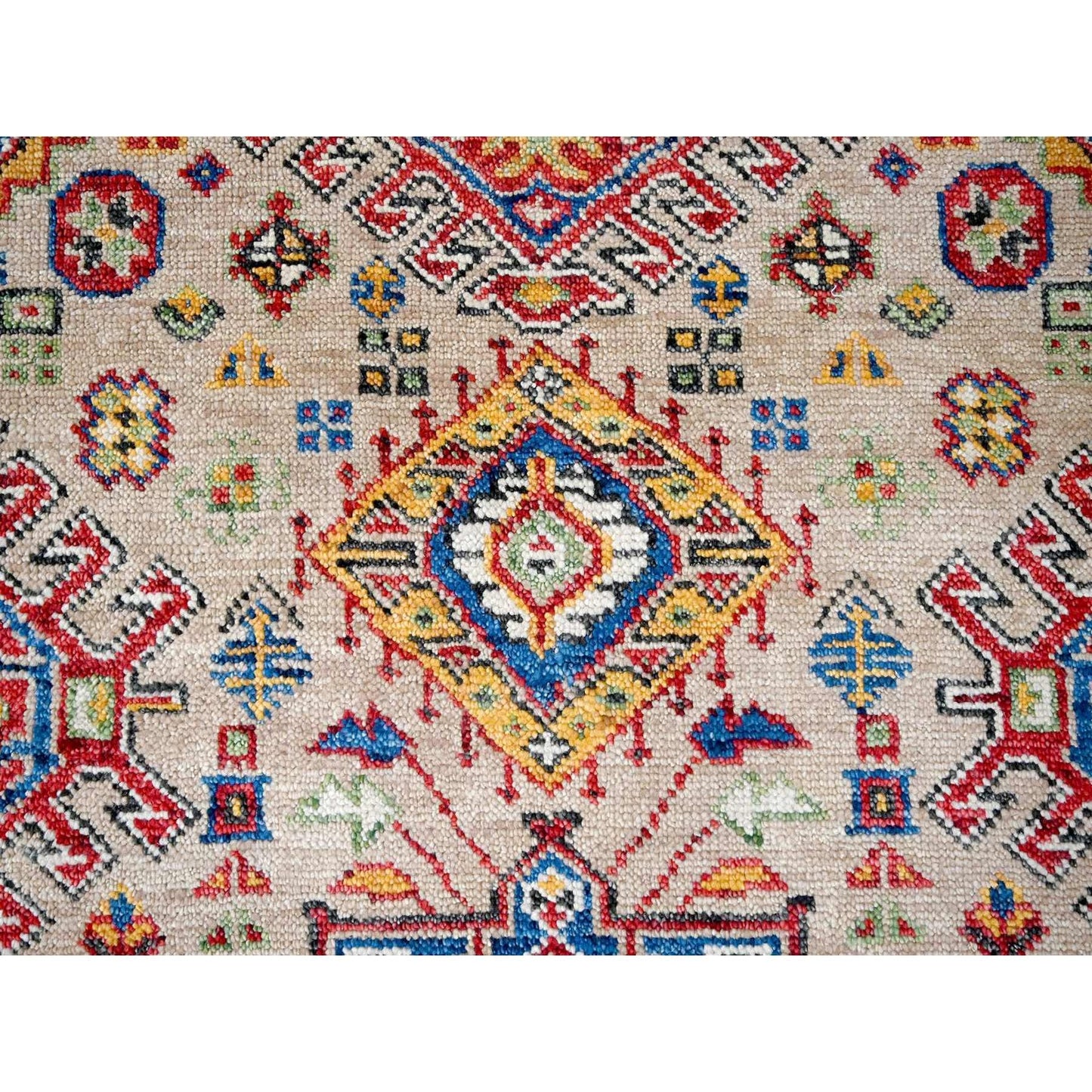 12'X17'9" Camel Geometric Design Wool Hand Knotted Oversize Oriental Rug