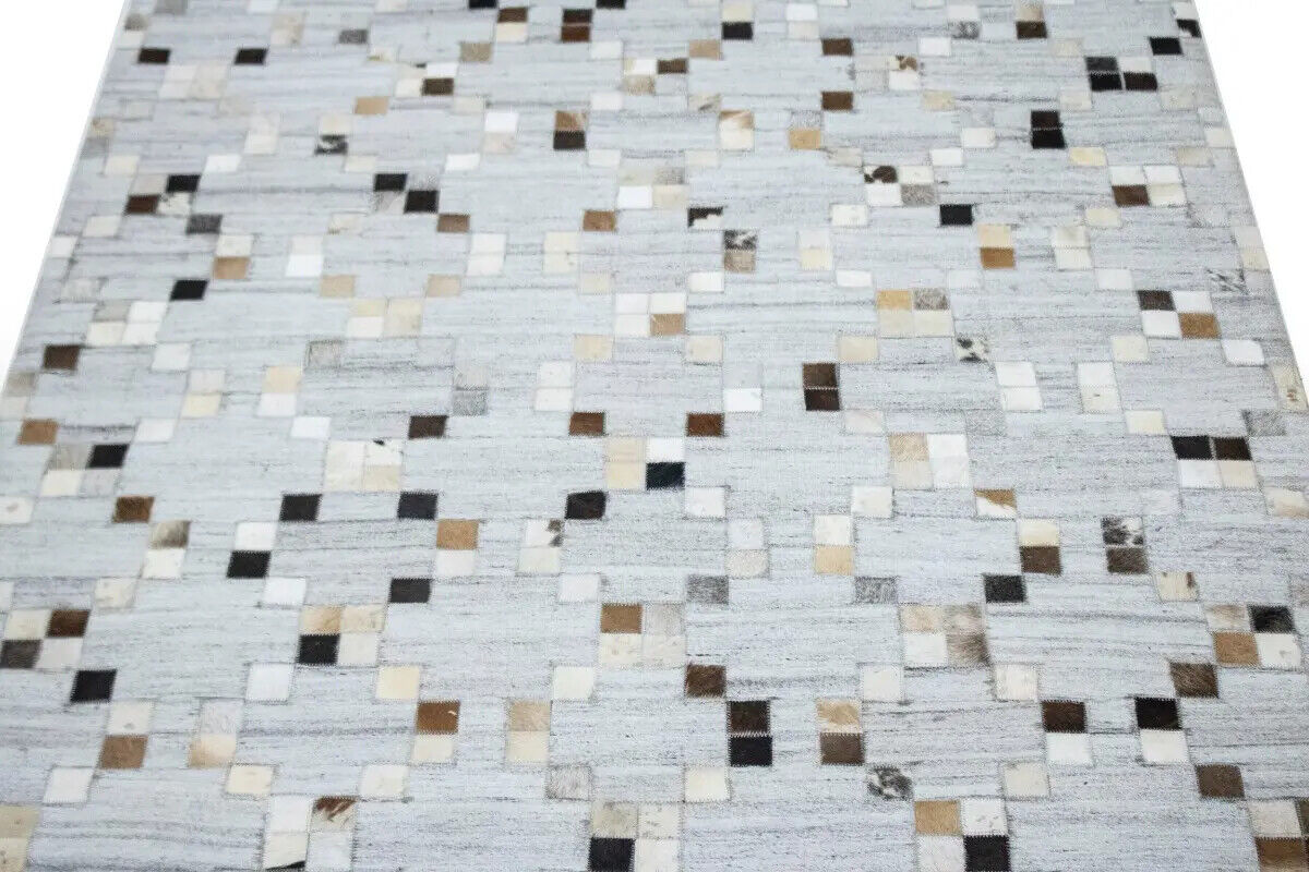 Handcrafted Cowhide Patchwork Rug New
