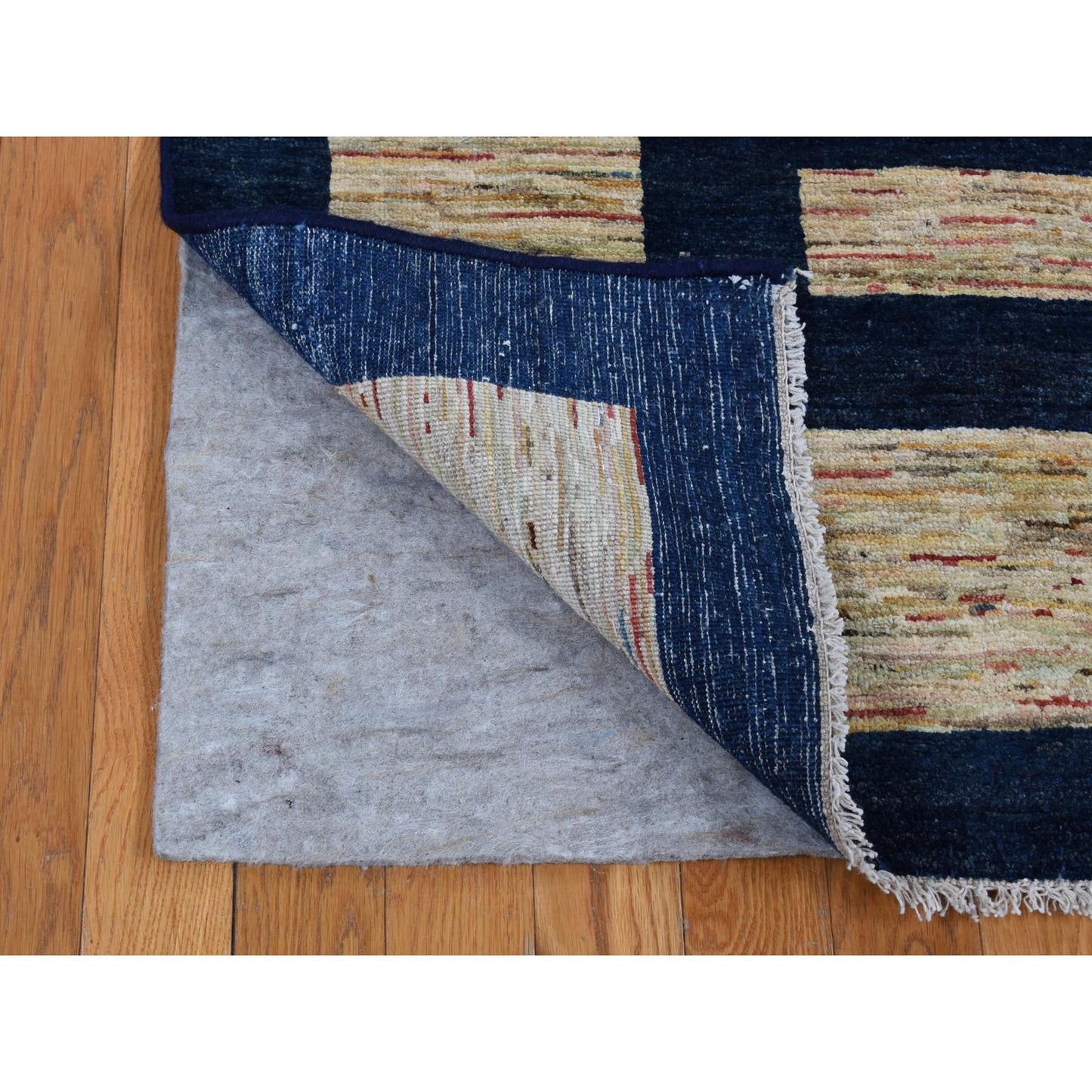 5'7"X8' Brown Pure Wool, Peshawar Gabbeh Hand Knotted On Clearance Rug