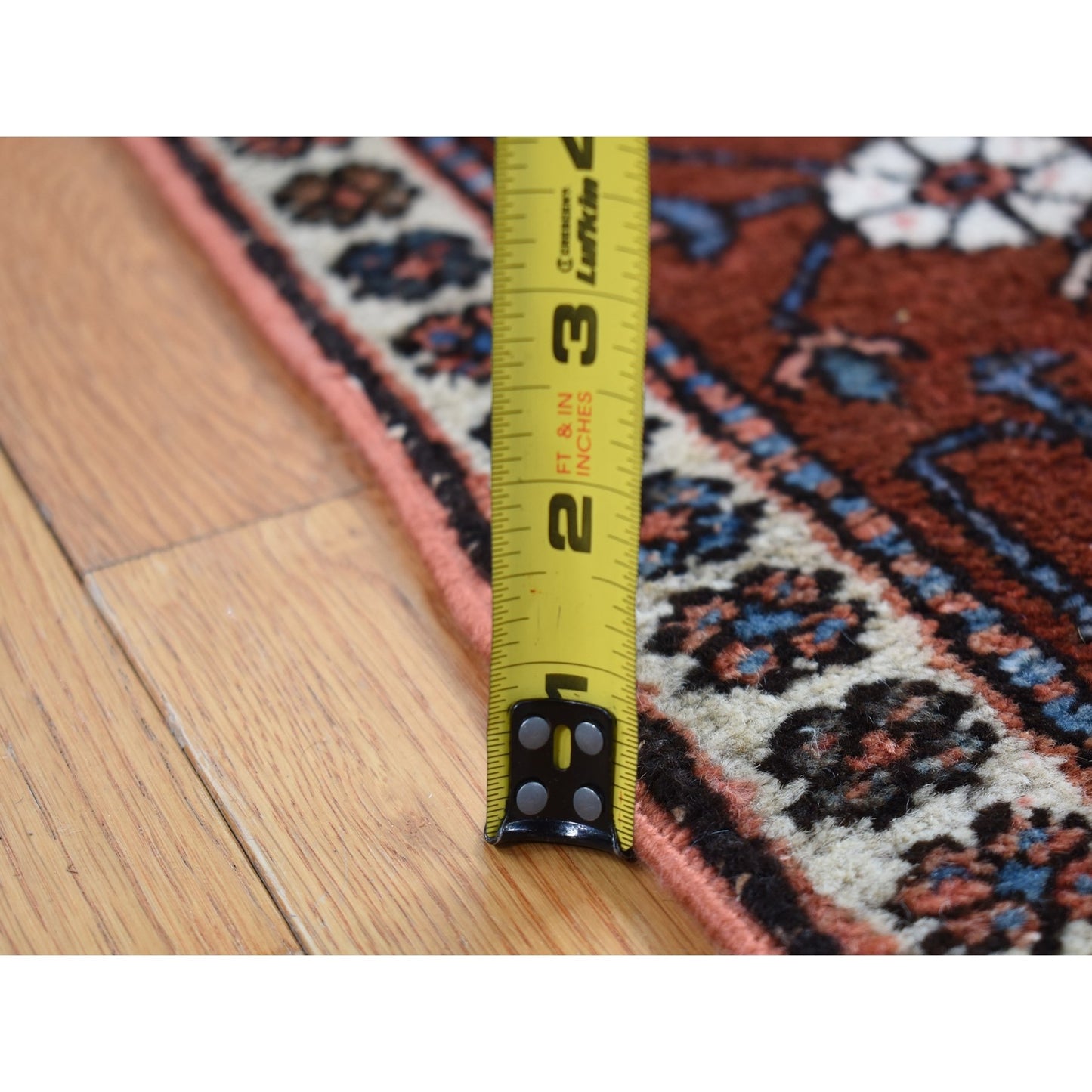 4'9"X6'1" Red Antique Zoroastrian Heris Hand Knotted Pure Wool Clean Rug