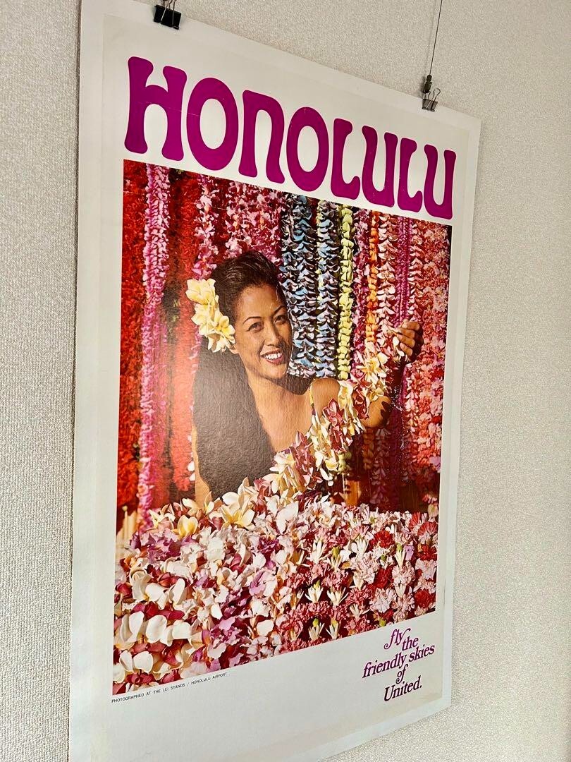 Original Vintage Poster United Airlines Hawaii