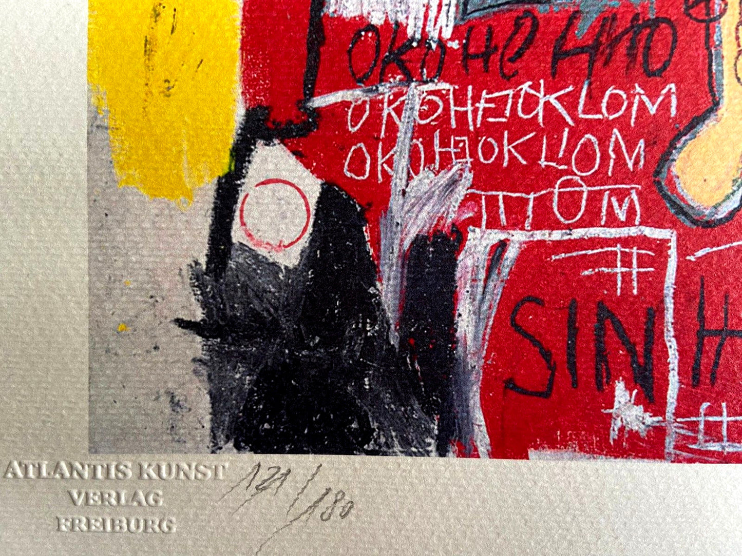 Jean-Michel-Basquiat, Coa Lithograph Signed Numbered In Pencil