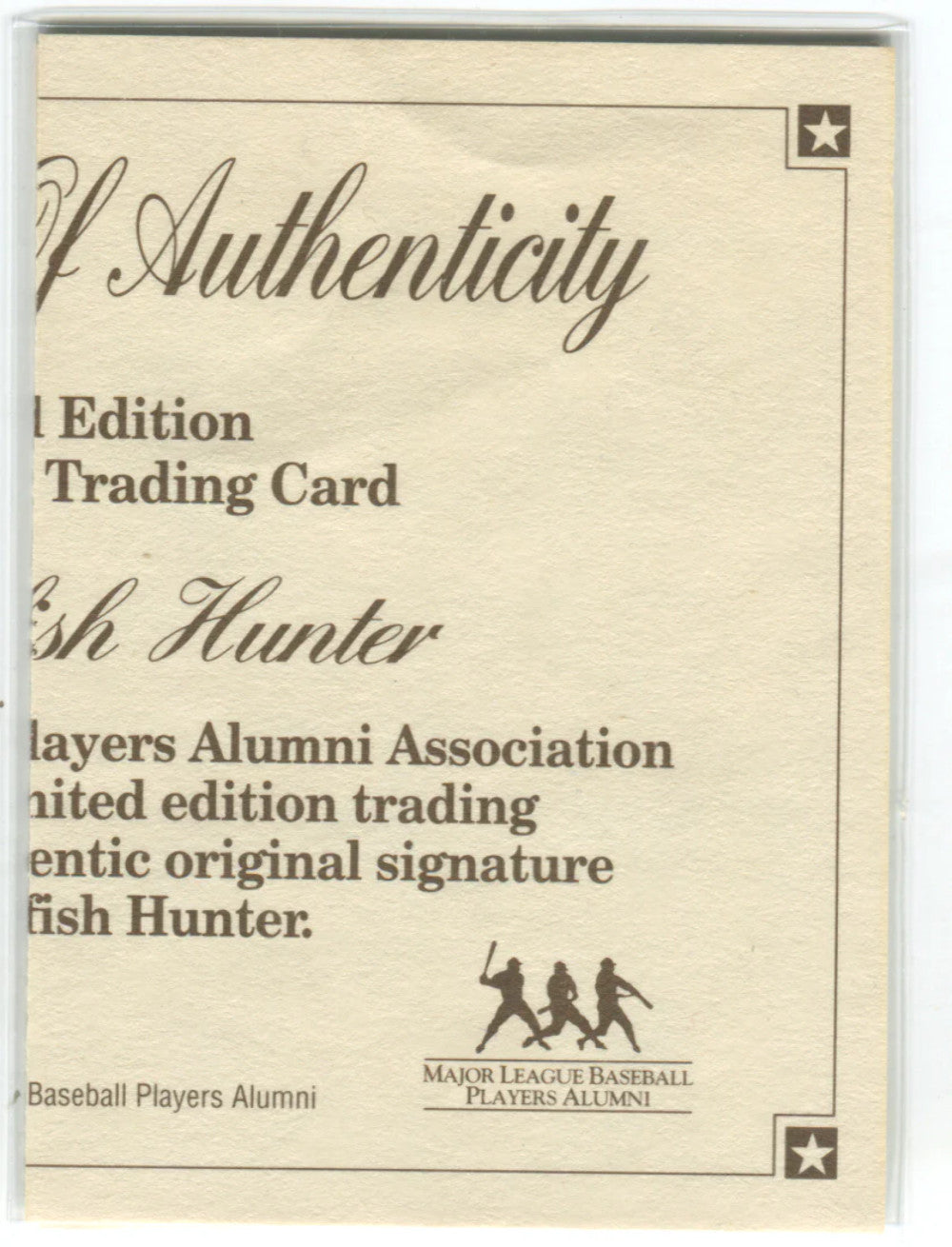 1993 Nabisco All Star Autograph Jim Catfish Hunter Card