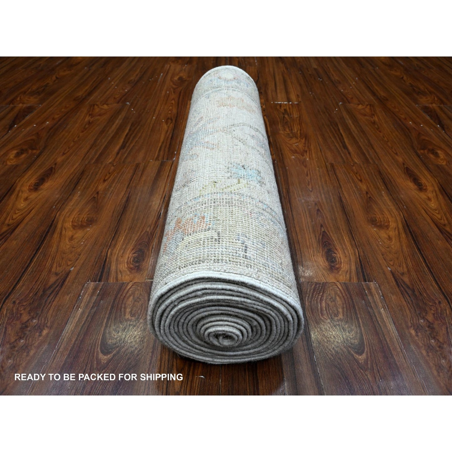 2'6"X19'1" Chrome Gray Natural Dyes Angora Oushak Xl Runner Oriental Rug