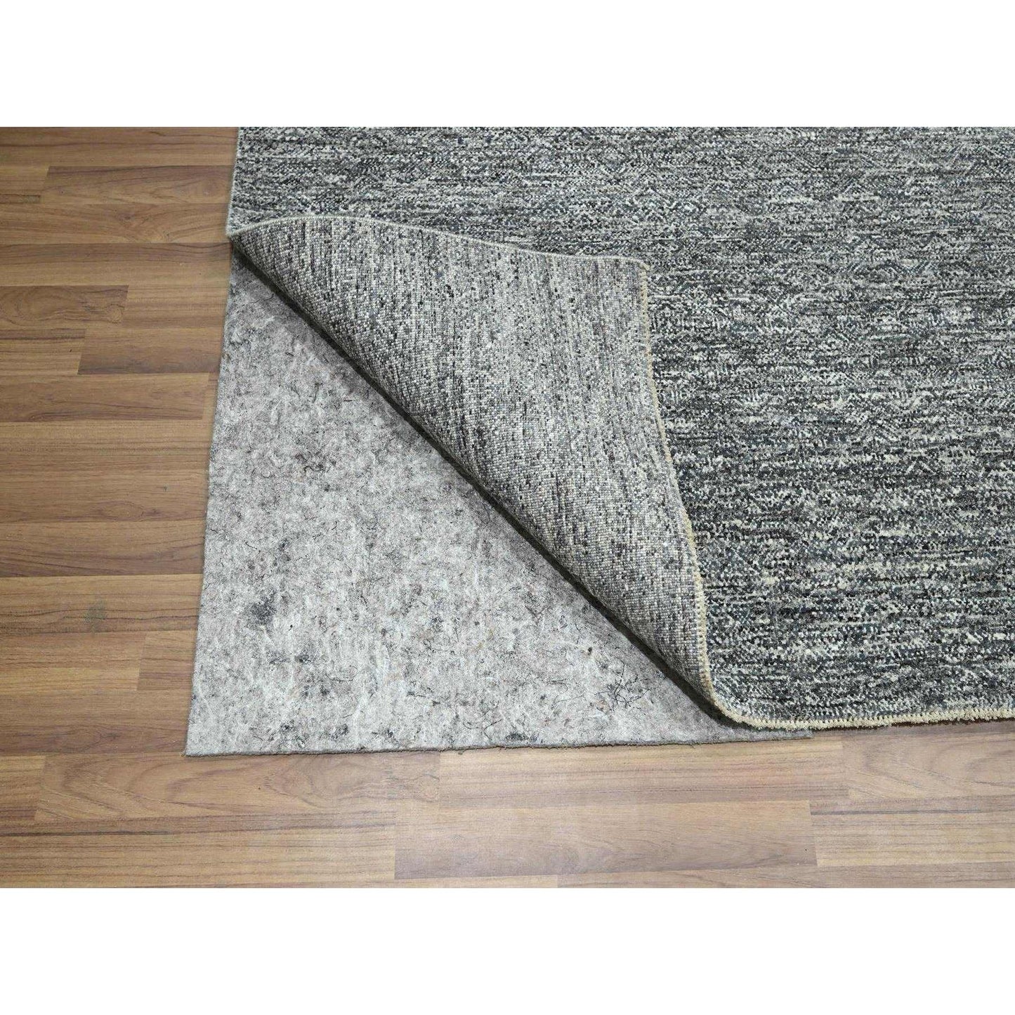 9'X12'1" Nickel Gray Kohinoor Herat Design Pure Wool Hand Knotted Rug