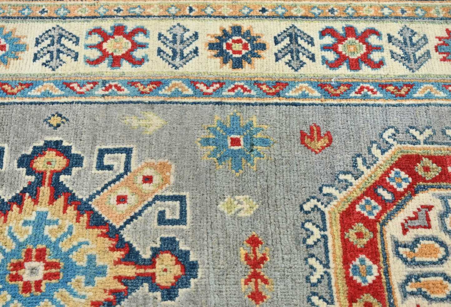 Geometric Tribal Kazak Runner Rug Oriental
