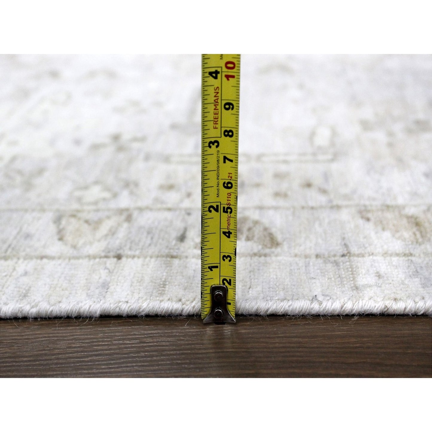 9'X12' Gray Vintage Tebraz All Over Design Hand Knotted Oxidized Wool Rug