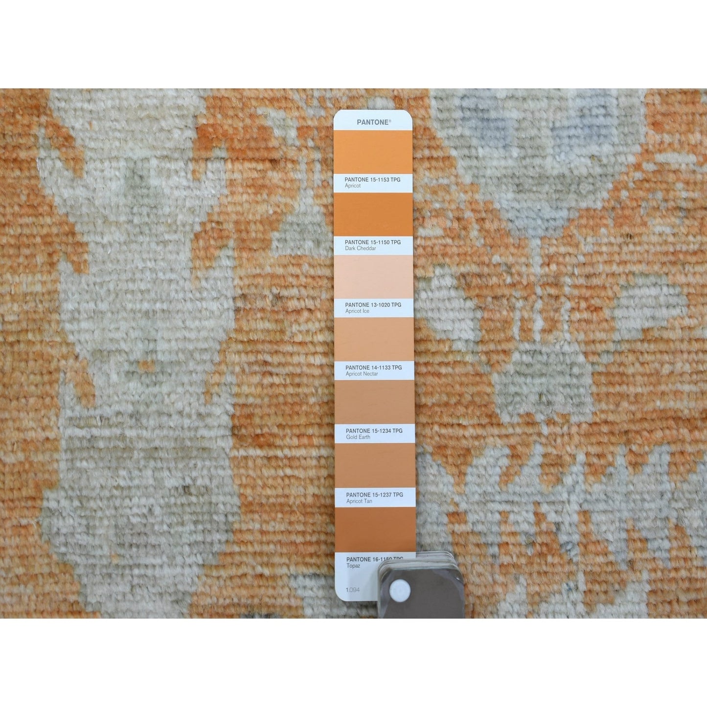 7'10"X10'2" Orange Natural Wool Afghan Angora Oushak Hand Knotted Rug