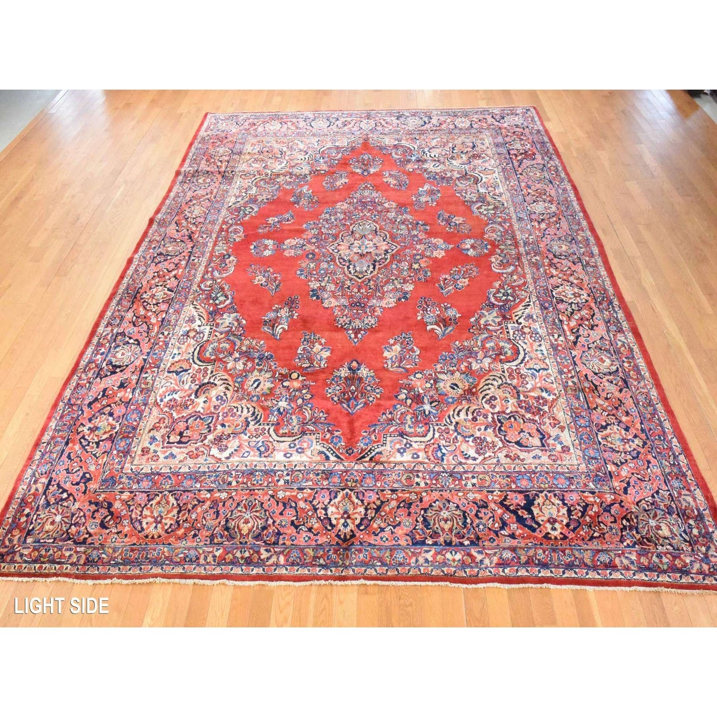 10'2"X13'3" Red Semi Antique Zoroastrian Saroogh Wool Hand Knotted Rug