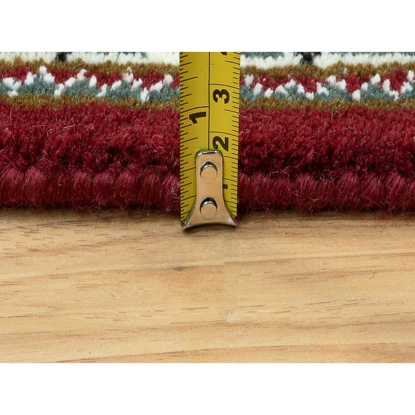 2'X8' Red Hand Knotted Fish Design Tebraz Mahi Wool And Silk Runner Rug