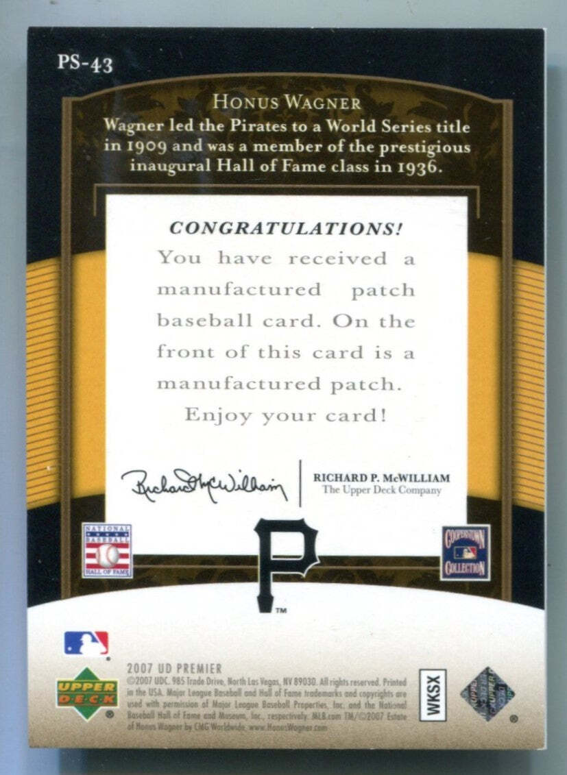 Honus Wagner 2007 Upper Deck Premier #Ps43 Card 18/35