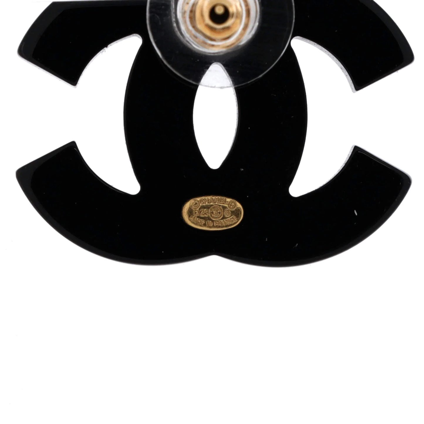 Chanel Cc No.5 Symbols Stud Earrings Resin With Metal