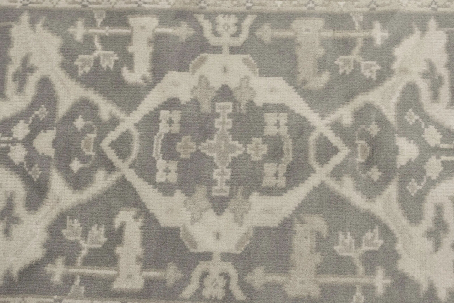 Handmade Muted Taupe Floral Oriental Rug Classic