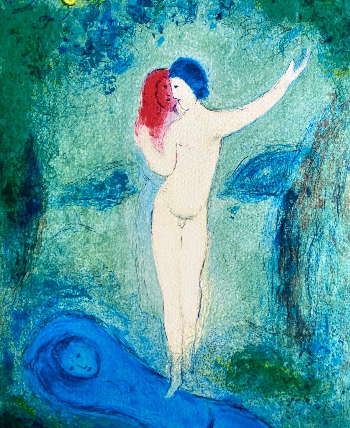 Marc Chagall Lithograph 'Le Bisou' Coa Hand Numbered Signed