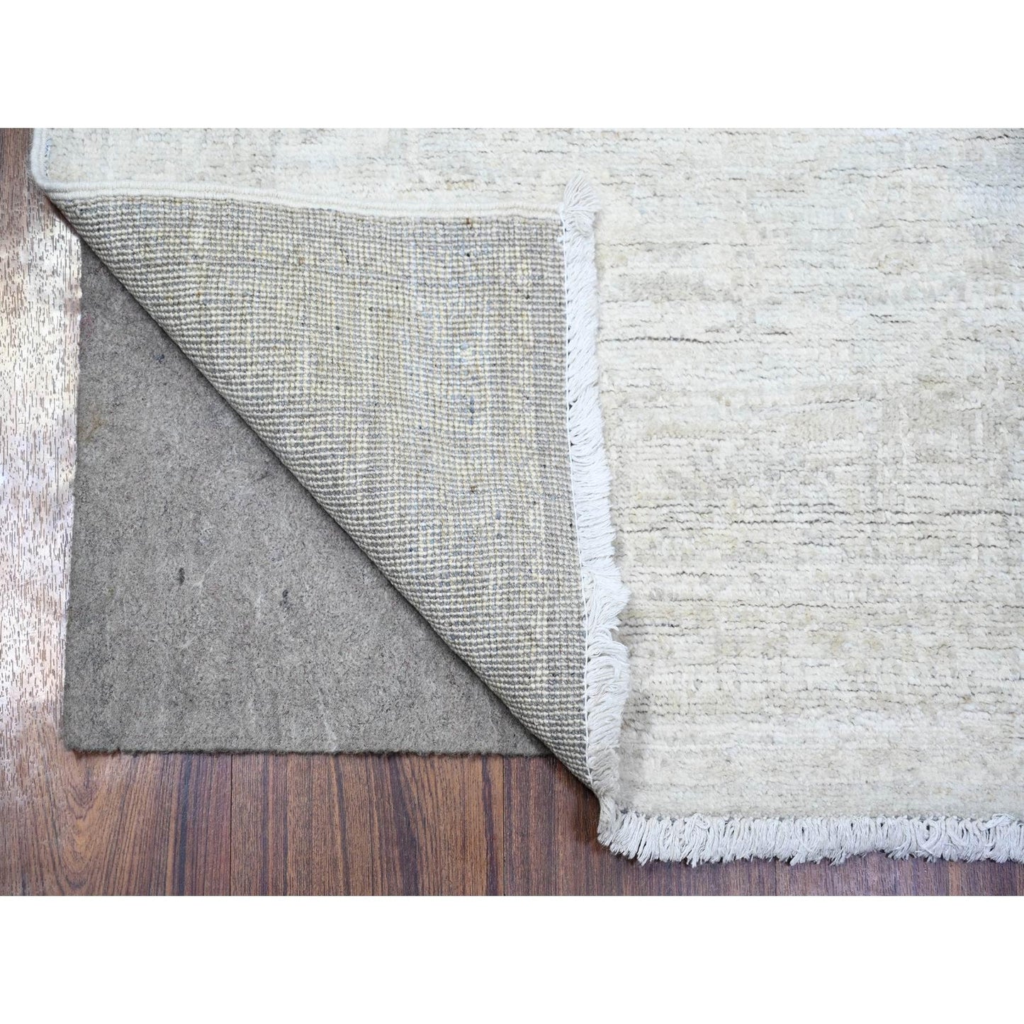 2'8"X11' White Wash Peshawar Wool Hand Knotted Runner Oriental Rug