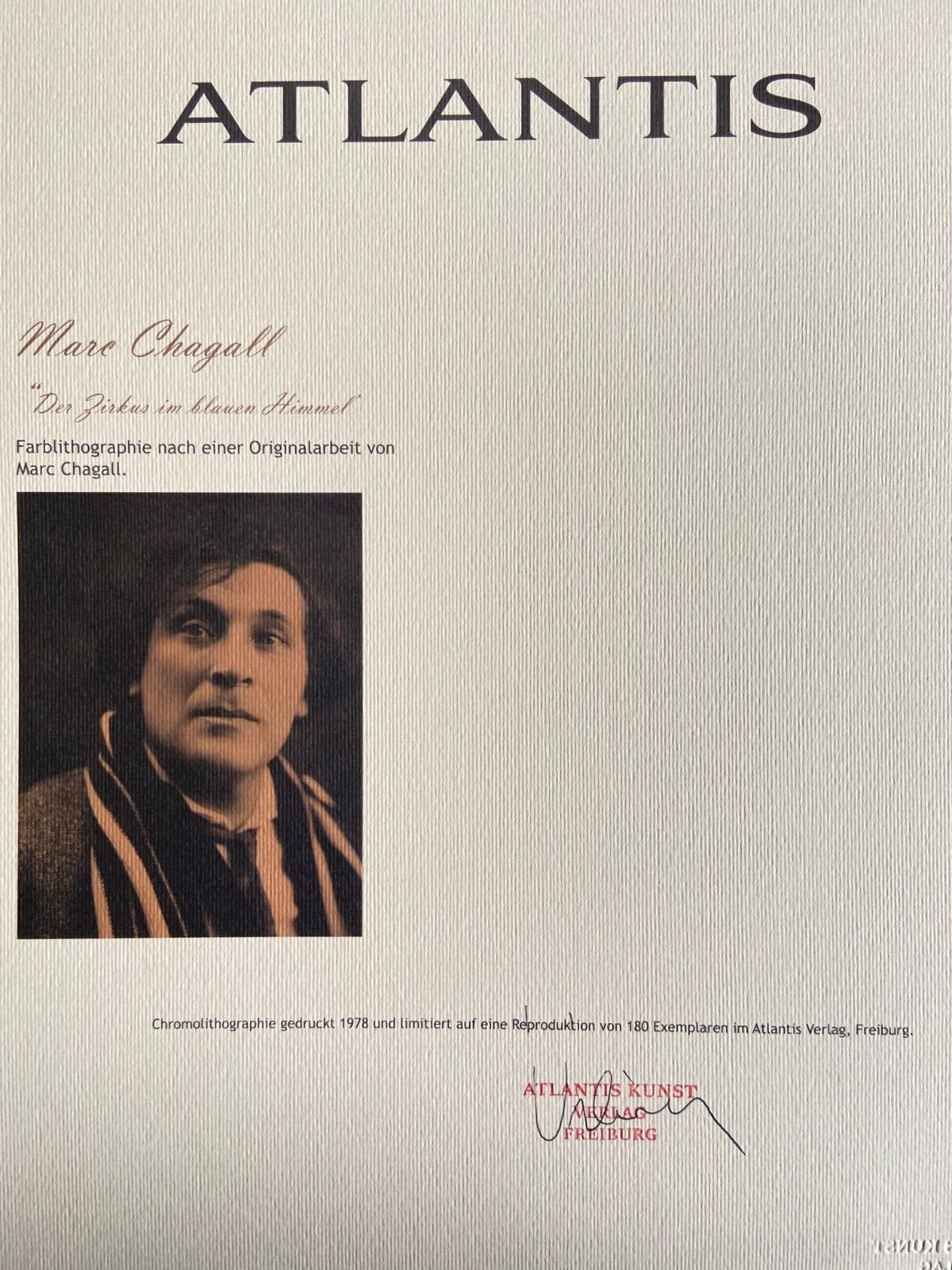 Marc Chagall Lithograph Numbered Signed Stamped