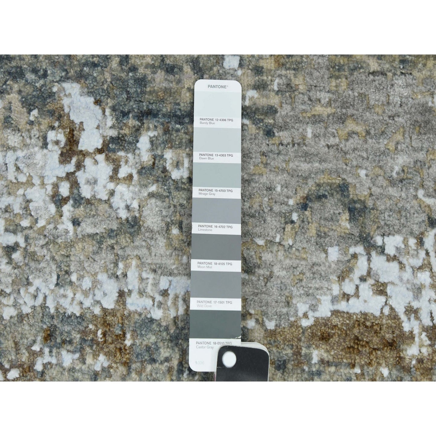 2'6"X20'3" Gray Hand Knotted Abstract Design Pure Wool Xl Runner Rug