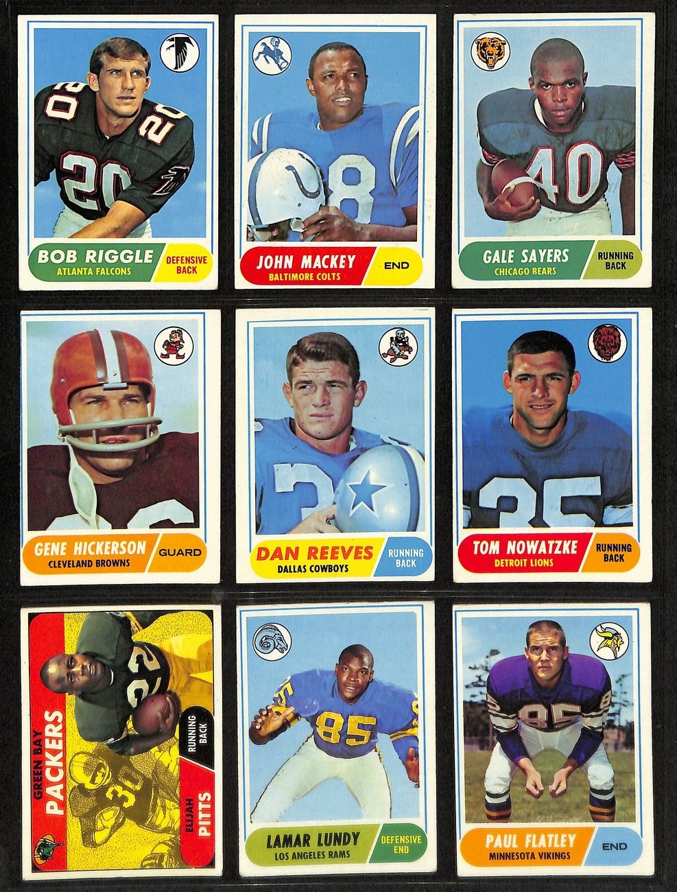 1968 Topps Football Card Complete Set (1-219) Griese Starr Unitas Sayers 198573