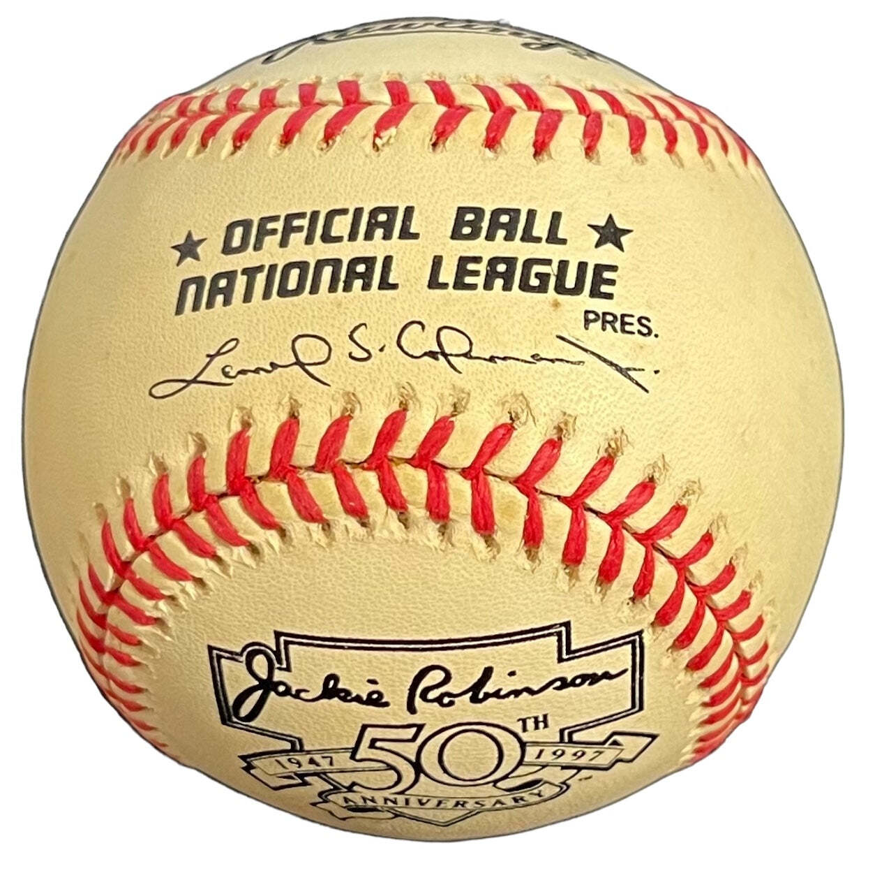 Duke Snider Hof 80 Autographed Official Jackie Robinson 50Th Anniversary Basebal